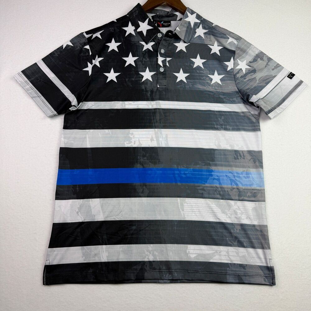 Yatta Golf Thin Blue Line Flag Polo Medium